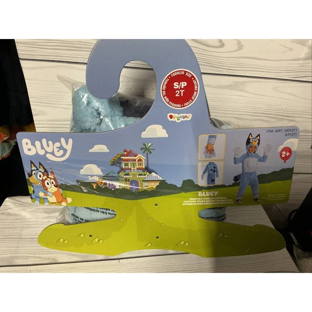 DISGUISE BLUEY DELUXE TODDLER BLUEY COSTUME Warm Fleece With Mittens 2T *NEW
